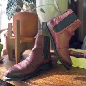 Dr. Martens Red and Black Ankle Boots